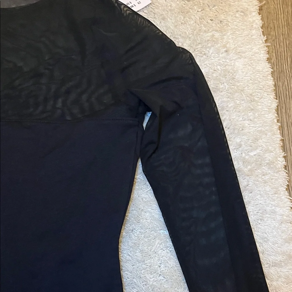 NWT A&F sheer arms and neck Black Long Sleeve Bodysuit. XS - Picture 4 of 9